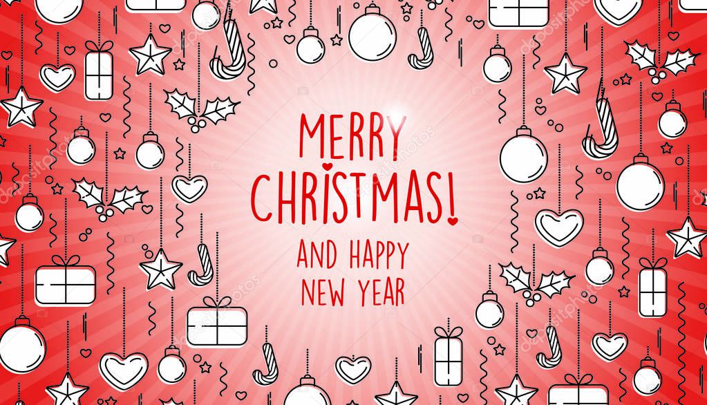 Merry Christmas and season greetings card