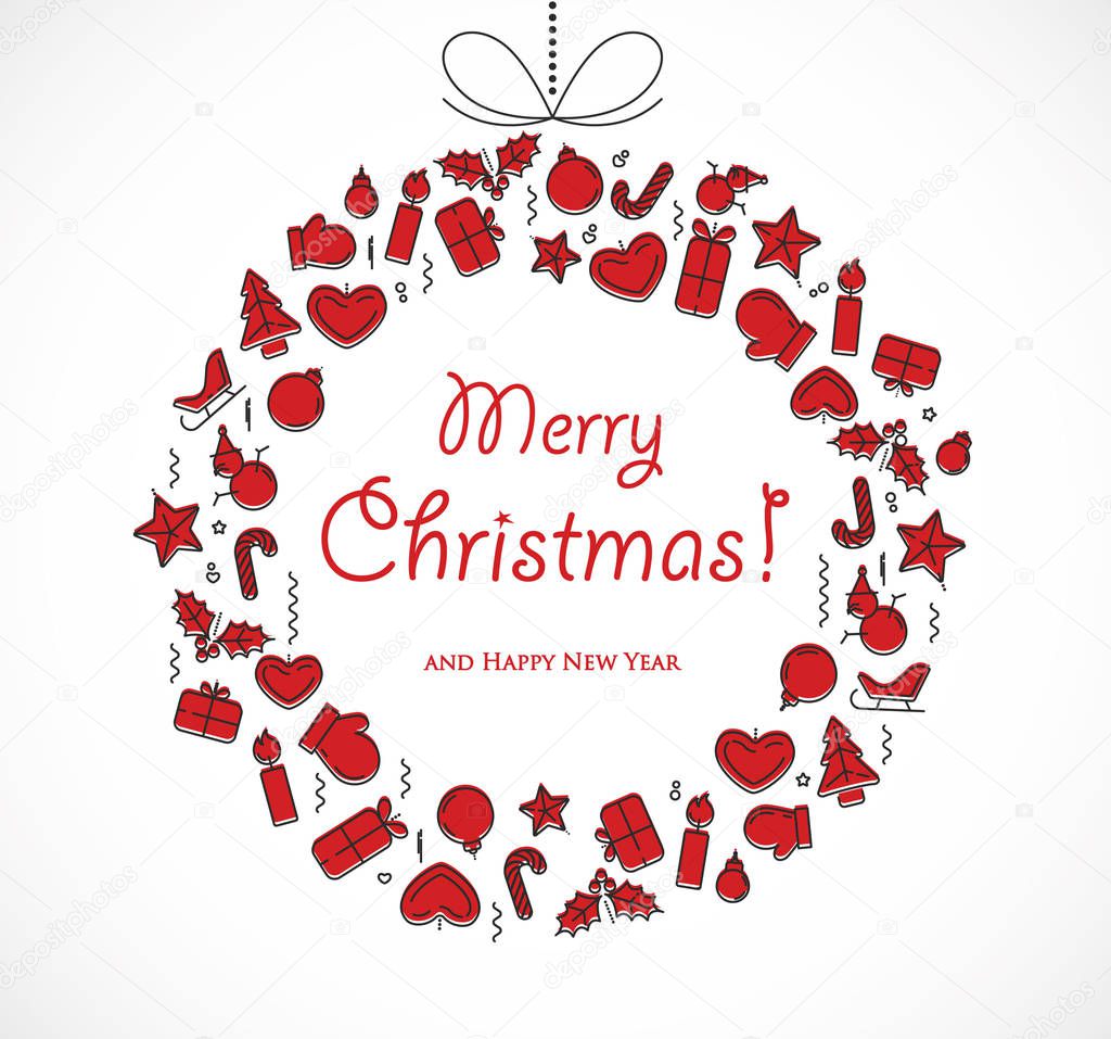 Merry Christmas and season greetings card