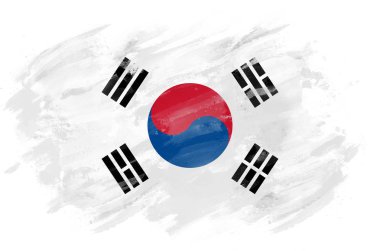 Fırçayla boyanmış Kore Bayrağı