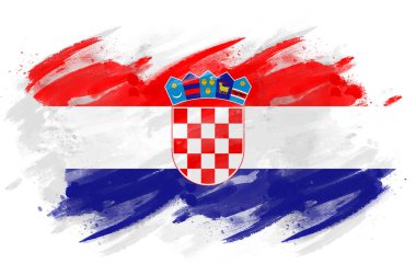 Hırvat Bayrağı fırçayla boyanmış
