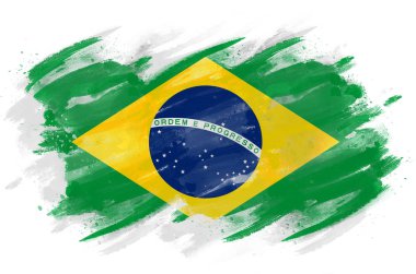 Brezilya Bayrağı fırçayla boyanmış