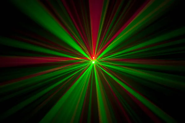 Fasci Luce Laser Colorati Presi Nella Stanza Buia — Foto Stock