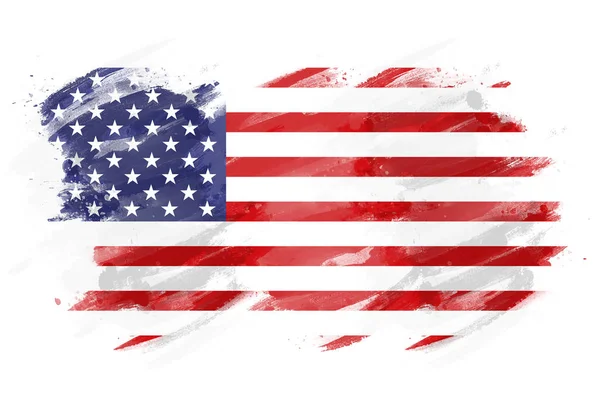 Amerikan Bayrağı Fırçayla Boyanmış — Stok fotoğraf