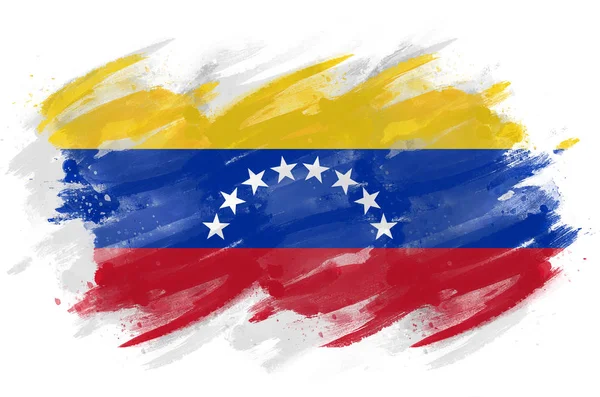 Bandera Venezuela Pintada Con Pincel —  Fotos de Stock