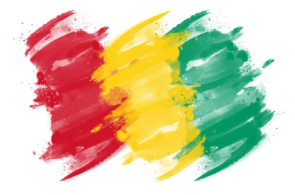 Guinea Flag Painted Brus — Stock Photo, Image