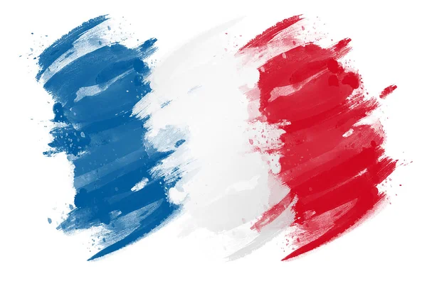 French Flag Painted Brush — ストック写真