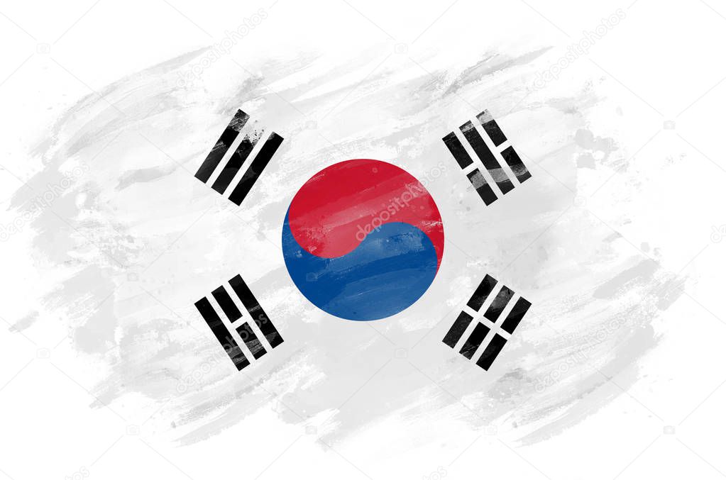 Korean Flag painted with brush