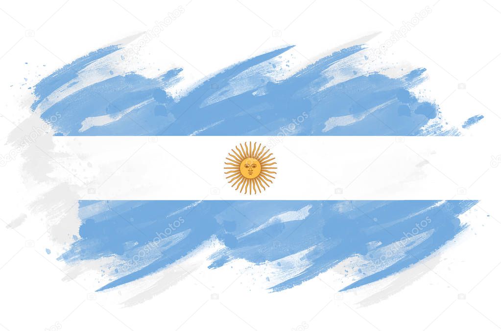 Argentinian Flag painted with brush