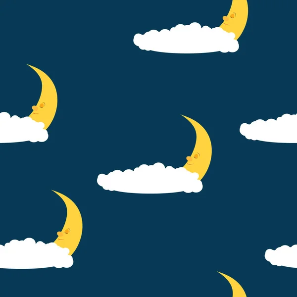 Sleeping moon seamless pattern. — Stock Photo, Image