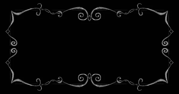 Eski bir sessiz film tarzında çerçeve. Mesajın için yer aç. Kalem çizimi