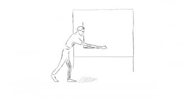 Tahtaya grafik çizen bir adamın animasyonu