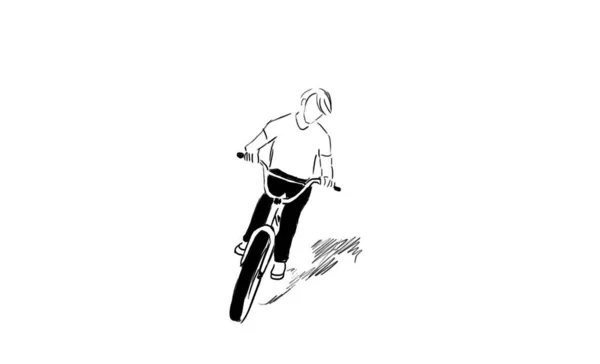 Jump Bmx Bike Pencil Drawing — Stock Photo, Image