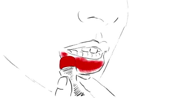 Hand Drawn Animation Girl Paints Her Lips Red Lipstick Lips — Stock Video