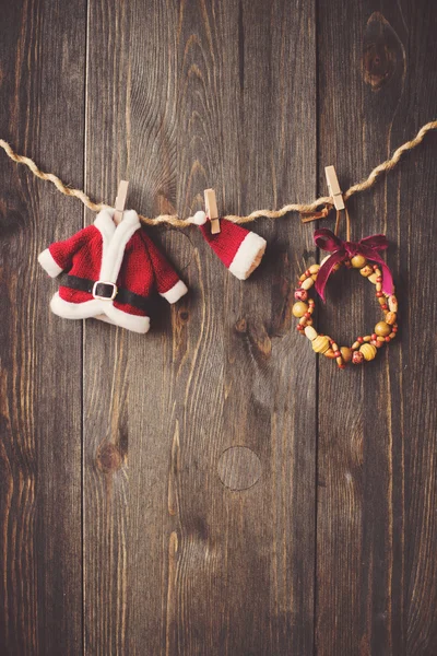 Décoration de Noël sur fond en bois — Photo