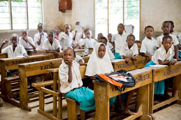 Kenya. Mombasa. January 25, 2012 African students. School.