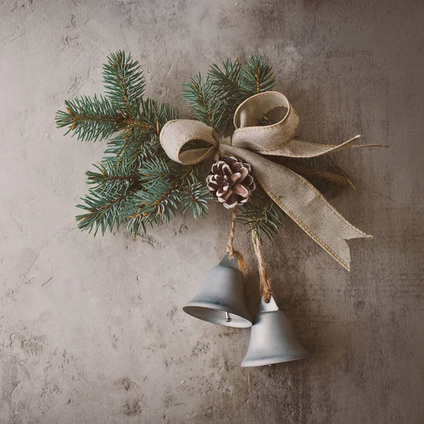Christmas decoration on concrete wall — Stock Photo, Image