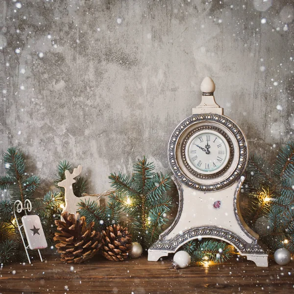 Christmas decoration on concrete wall — Stock Photo, Image