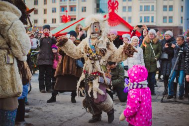 Rusya. Moscow.Red Meydanı 26 Şubat 2017. Karnaval Maslenica