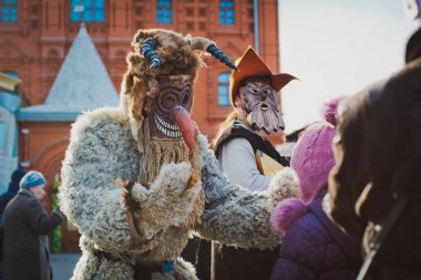 Rusya. Moscow.Red Meydanı 26 Şubat 2017. Karnaval Maslenica