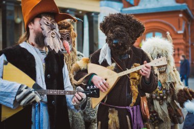 Rusya. Moscow.Red Meydanı 26 Şubat 2017. Karnaval Maslenica