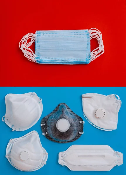 의료용 마스크 인공호흡기푸른 마스크는 바이러스 코로나 바이러스로부터 의료용 의료용 — 스톡 사진