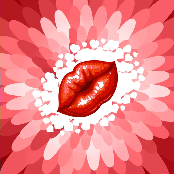 Hermosos Labios Femeninos Brillantes Con Fondo Abstracto Ilustración de stock