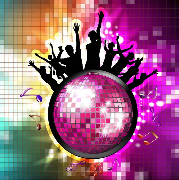 Disco Globe Silhouetten — Stockvector