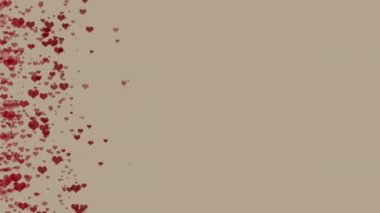 Hareketli kalp parçacıklar kutlama arka plan için sağa video sol