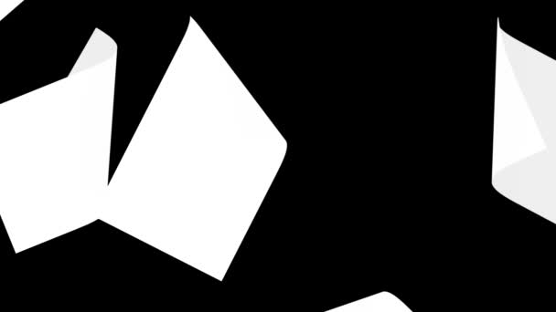 Eine skurrile Bewegungsgrafik aus buntem Papier entfaltet sich aus der äußeren Ecke und macht einen Rahmen, Alphakanal — Stockvideo