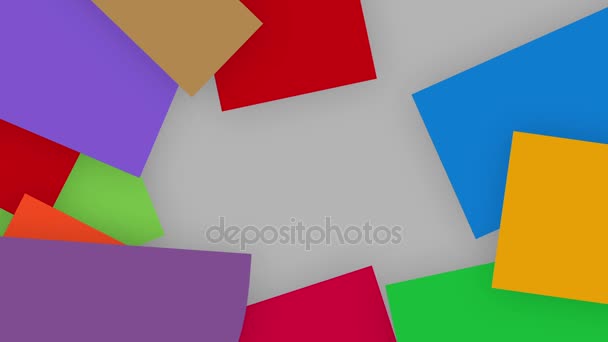 Ekscentryczne projekt graficzny kolorowy papier rozwijają się od zewnętrznego kącika i Dokonywanie ramki, kanał alfa — Wideo stockowe