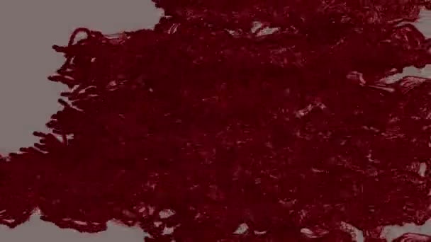 Tinta Color Rojo Sangre Moviéndose Agitando Cubriendo Fondo — Vídeo de stock