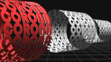 Corona virüsü siyah arkaplanda animasyon hareketi grafiğini imzaladı