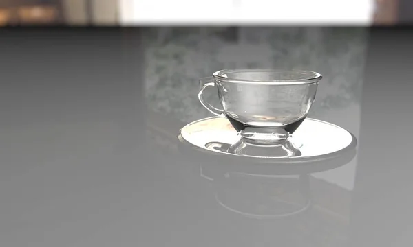 Tazza di vetro sfondo realistico — Foto Stock