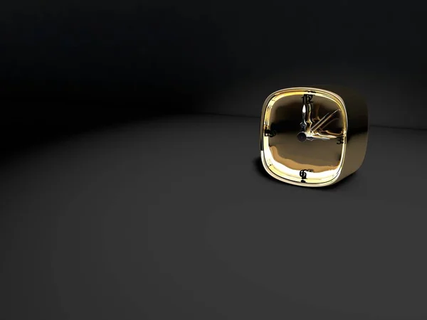 金の時計の現実的な 3 d イラスト — ストック写真