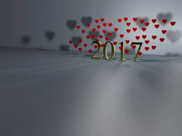 New year text love 3d illustration — Stock Photo, Image