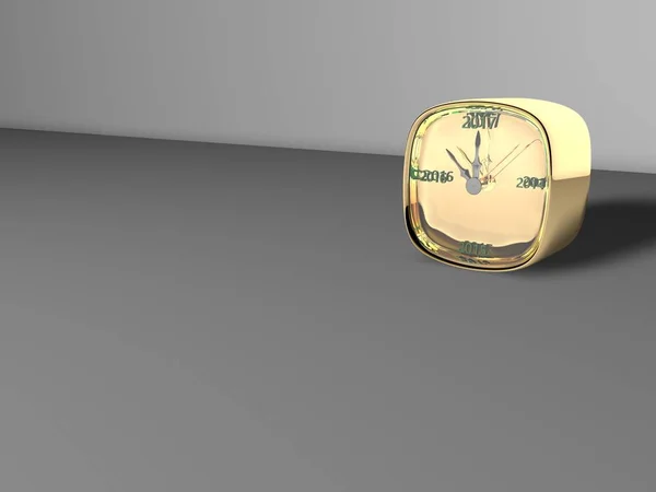 完全な金の新しい年時計の背景 — ストック写真