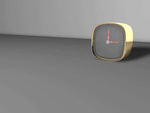 Gold clock  background 3d illustration — Stock Photo, Image