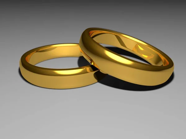 Valentinstag. Ringe und Herzen 3D-Illustration — Stockfoto