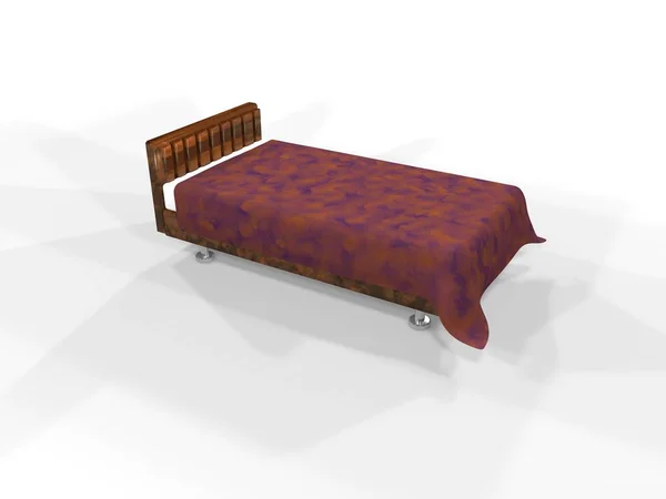 Tło badanie trójwymiarowe łóżko — Zdjęcie stockowe