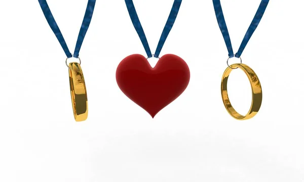 Studie zeigt, dass Herz und Ringe gewinnen — Stockfoto