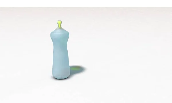 Bebê garrafa conceito visão esquerda 3d render — Fotografia de Stock