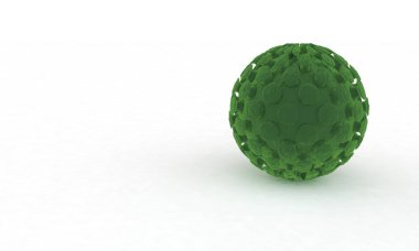 Virüs modeli sonsuz beyaz arka plan tam 3d render görüntülemek