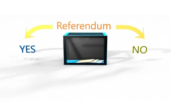 Referendum verkiezing, ja en geen achtergrond 3d render — Stockfoto