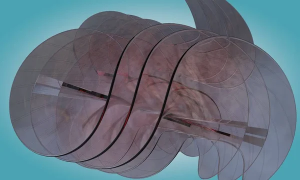 சுருக்கமான சிவப்பு கண்ணாடி ஆட்சேபனை 3D render — ஸ்டாக் புகைப்படம்
