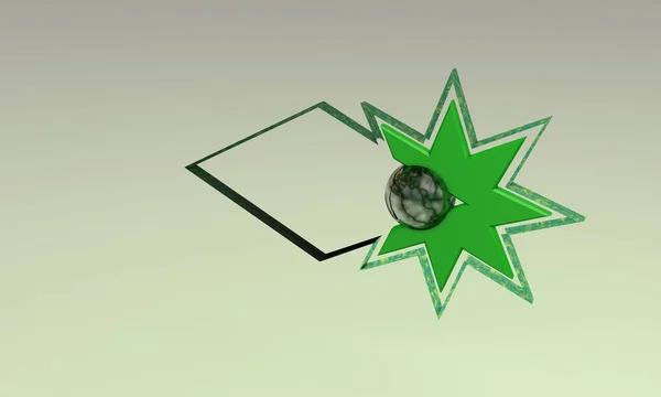 Estrella abstracta y esfera 3d render — Foto de Stock
