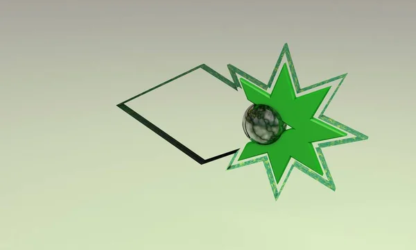 Soyut yıldız ve küre 3d render