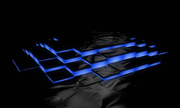 Escaleras abstractas electrónicas, 3d render — Foto de Stock