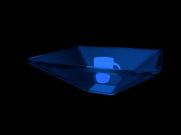 Hologram projector, geïsoleerde op de zwarte, 3d render — Stockfoto