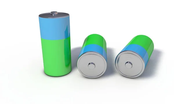 Antecedentes da reciclagem da bateria, renderização 3d — Fotografia de Stock