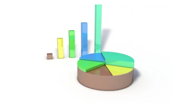 Gráfico de análise finansial, no branco — Fotografia de Stock